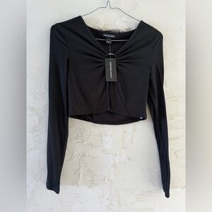 Sheike Black Long Sleeve Crop Top